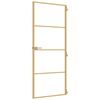 vidaXL Interior Door Slim Golden 83x201.5 cm Tempered Glass and Aluminium