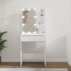 vidaXL Dressing Table with LED High Gloss White 60x40x140 cm