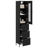 vidaXL Highboard Black Oak 34.5 x 34 x 180 cm Engineered Wood