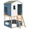 vidaXL Outdoor Playset White and Blue Solid Wood Fir
