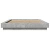 vidaXL Bed Frame with LED Lights without Mattress Concrete Grey 140x190cm