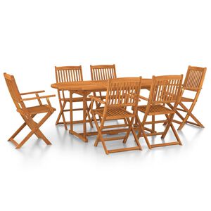 vidaXL 7 Piece Garden Dining Set 180x90x75 cm Solid Wood Acacia