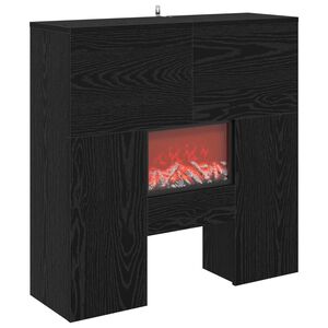 vidaXL Electric Fireplace Black Oak 75 x 24.5 x 75 cm Engineered wood