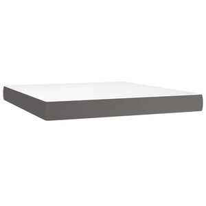 vidaXL Pocket Spring Bed Mattress Grey 180x200x20 cm Faux Leather