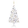 vidaXL Artificial Pre-lit Christmas Tree with Ball Set White 210 cm PVC
