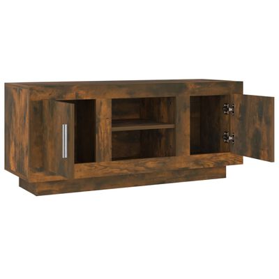 vidaXL TV Cabinet Smoked Oak 102x35x45 cm Engineered Wood