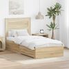 vidaXL Bed Frame with Headboard Sonoma Oak 90 x 200 cm Engineered Wood