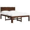 vidaXL Double Bed Frame with Headboard ROSTOCK Dark Brown 140 x 200 cm