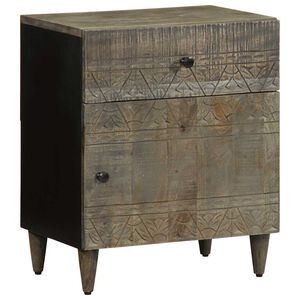 vidaXL Bedside Cabinet Light Grey 50x33x60 cm Solid Wood Mango