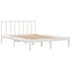 vidaXL Bed Frame without Mattress White Solid Wood Pine 120x190 cm Small Double