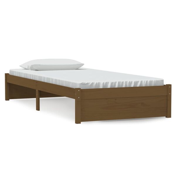 vidaXL Bed Frame without Mattress Honey Brown Solid Wood 90x200 cm