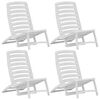 vidaXL Kids' Folding Beach Chair 4 pcs Plastic White