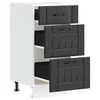vidaXL Kitchen Base Cabinet "Lucca" Black Engineered Wood