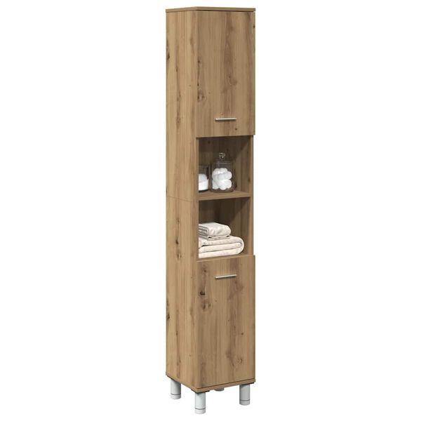 vidaXL Bathroom Cabinet Artisan Oak 30x30x179 cm Engineered Wood