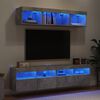 vidaXL 5 Piece TV Wall Units with LED Concrete Grey Engineered Wood
