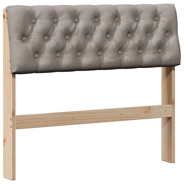 vidaXL Upholstered Headboard Taupe 90 cm Solid Pine Wood