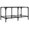 vidaXL Coffee Table with Transparent Glass Top 78.5x40x40 cm Steel
