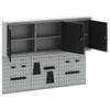 vidaXL Tool Cabinet Set with Shelf 5 pcs Black Powder-Coated Steel