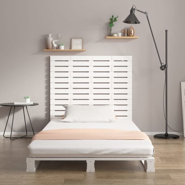 vidaXL Wall Headboard White 96x3x91.5 cm Solid Wood Pine