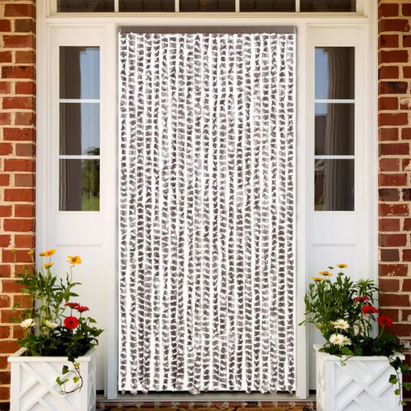 vidaXL Fly Curtain Taupe and White 90x200 cm Chenille