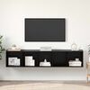 vidaXL TV Cabinet Set Wall-mounted 2 pcs Black Oak Engineered Wood
