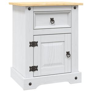 vidaXL Bedside Cabinet Mexican Pine Corona Range White 53x39x67 cm