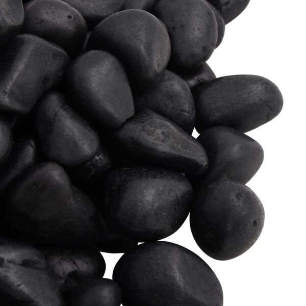 vidaXL Polished Pebbles 25 kg Black 2-5 cm