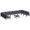 vidaXL Garden Sofa Set 11 pcs Black Steel