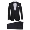vidaXL Men's Two Piece Black Tie Dinner Suit/Smoking Tuxedo Size 46 Black