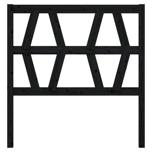 vidaXL Bed Headboard Black 96x4x100 cm Solid Wood Pine
