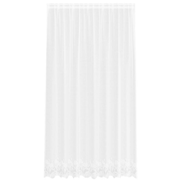 vidaXL Lace Curtain with Curtains Floral White 240 x 200 cm Polyester