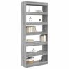 vidaXL Book Cabinet Grey Sonoma 80 x 30 x 198 cm Engineered Wood