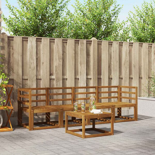 vidaXL Outdoor Sofa Set 5 pcs Natural Solid Acacia Wood