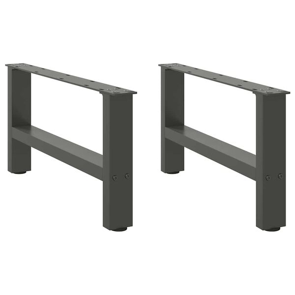 vidaXL Coffee Table Legs Anthracite 2 pcs 60x(30-31) cm Steel
