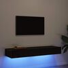 vidaXL TV Cabinets with LED Lights 2 pcs Black Oak 60x35x15.5 cm