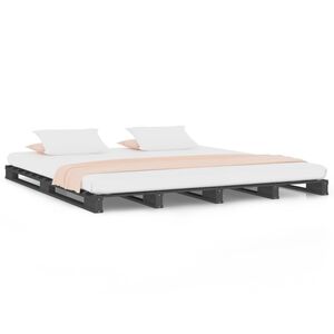 vidaXL Pallet Bed without Mattress Grey 120x200 cm Solid Wood