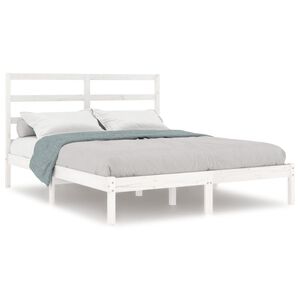 vidaXL Bed Frame without Mattress White 120x200 cm Solid Wood Pine