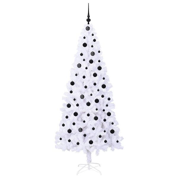 vidaXL Artificial Christmas Tree with Stand White 210 cm PVC and Steel
