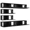 vidaXL TV Cabinet Set Wall-mounted 4 pcs Black Oak Engineered Wood