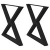 vidaXL Dining Table Legs 2 pcs Black 90x(72-73.3) cm Steel
