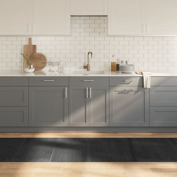 vidaXL Rug Rectangular Grey 80x400 cm Bamboo