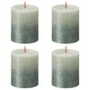 Bolsius Rustic Pillar Candles Sunset 4 pcs 80x68 mm Foggy Green and Oxide Blue