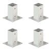 vidaXL Post Anchors 4 pcs Galvanised Metal 71 mm