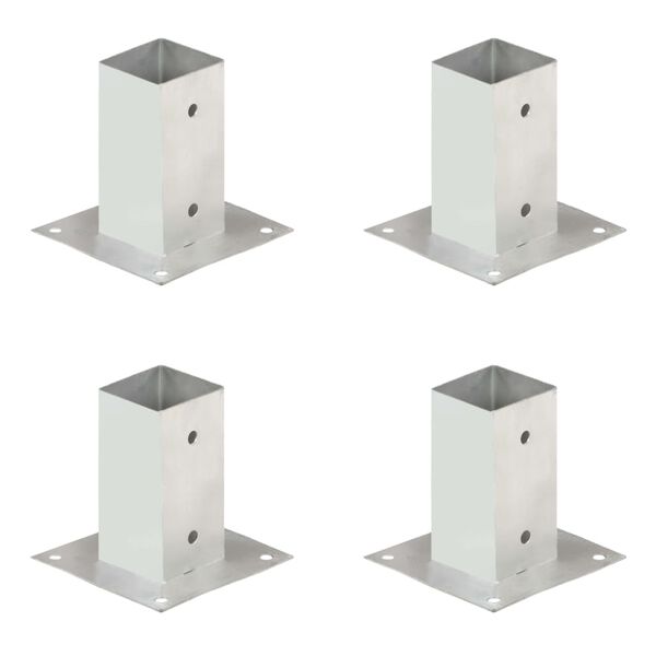 vidaXL Post Anchors 4 pcs Galvanised Metal 71 mm
