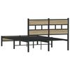 vidaXL Bed Frame without Mattress Sonoma Oak 120x190 cm Small Double Engineered Wood