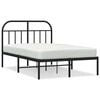 vidaXL Metal Bed Frame without Mattress with Headboard Black 120x200cm