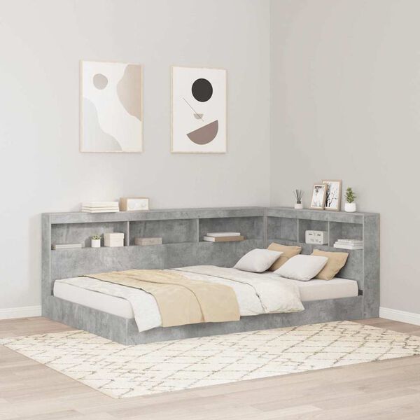 vidaXL Storage Headboard Concrete Grey 120 cm Engineered Wood