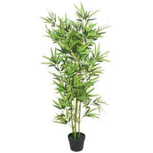 vidaXL Artificial Plant | Green | Fabric, Plastic, Iron, Real Bamboo | 120 cm