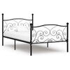 vidaXL Bed Frame without Mattress with Slatted Base Black 100x200 cm