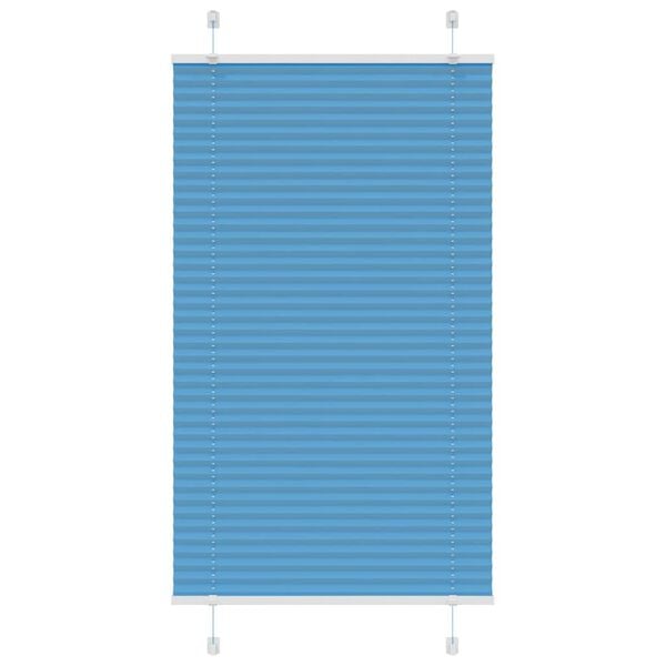 vidaXL Pleated Blind Blue 75x150 cm Fabric Width 74.4 cm Polyester